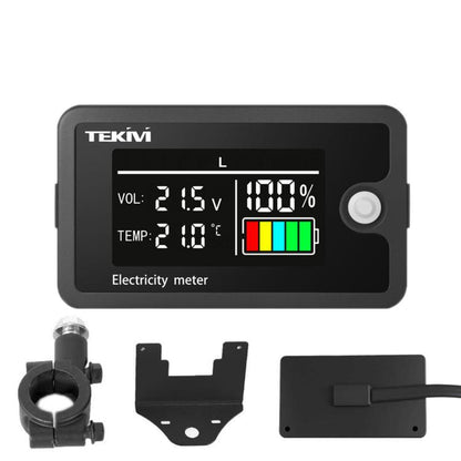 TEKM 8-100V Universal LCD Two-Wire Battery Voltage Meter with Digital Display, Standard, Waterproof, Waterproof + Stand, Waterproof + Stand + Base