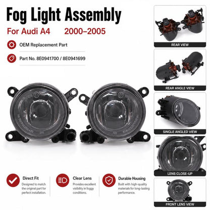 For 2000-2005 Audi A4 / RS4 Fog Lights 8E0941700 / 8E0941699, Left, Right