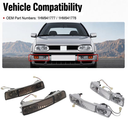 For 1992-1997 Volkswagen Golf / Jetta Front Bumper Crystal Fog Light Kit 1HM941777 / 1HM941778