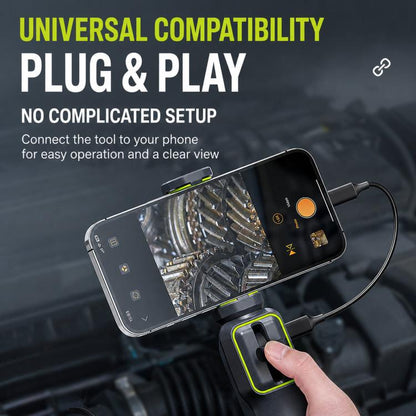 ANYKIT AD100 360-Degree Rotatable Industrial Endoscope IP67 Waterproof HD Auto Repair Borescope, AD100
