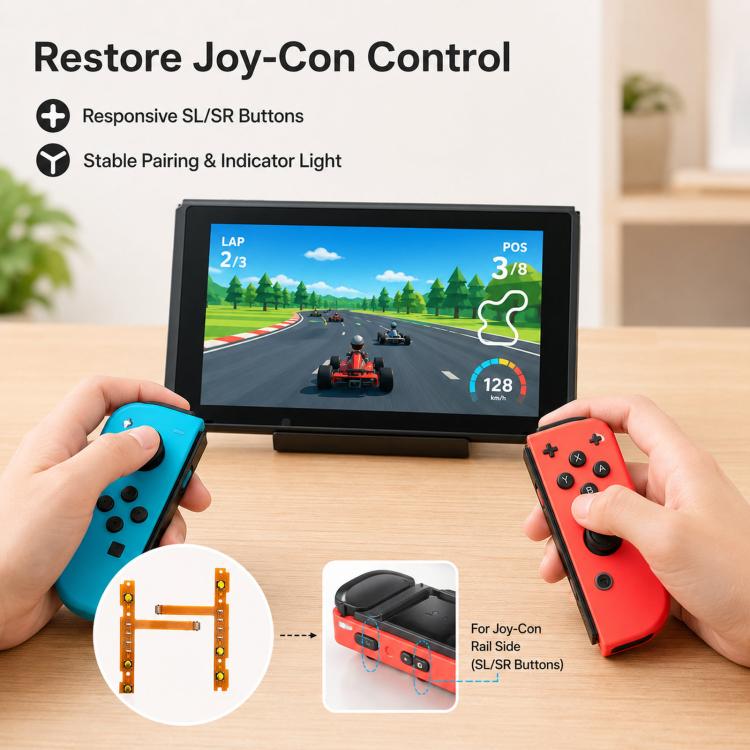 For Nintendo Switch Joy-Con SL SR Button Ribbon Flex Cable Replacement, Left Side Kit, Right Side Kit, Complete Pair Kit