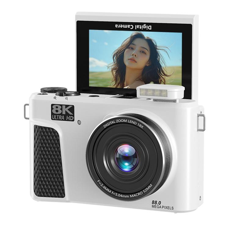 8K Digital Camera With 3.0 Inch IPS Screen 18X Zoom Auto Focus WiFi Micro Camera, White No Memory Card, Black No Memory Card, Pink No Memory Card, White 32GB Memory Card+USB Card Reader, Black 32GB Memory Card+USB Card Reader