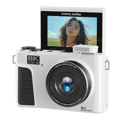 8K Digital Camera With 3.0 Inch IPS Screen 18X Zoom Auto Focus WiFi Micro Camera, White No Memory Card, Black No Memory Card, Pink No Memory Card, White 32GB Memory Card+USB Card Reader, Black 32GB Memory Card+USB Card Reader