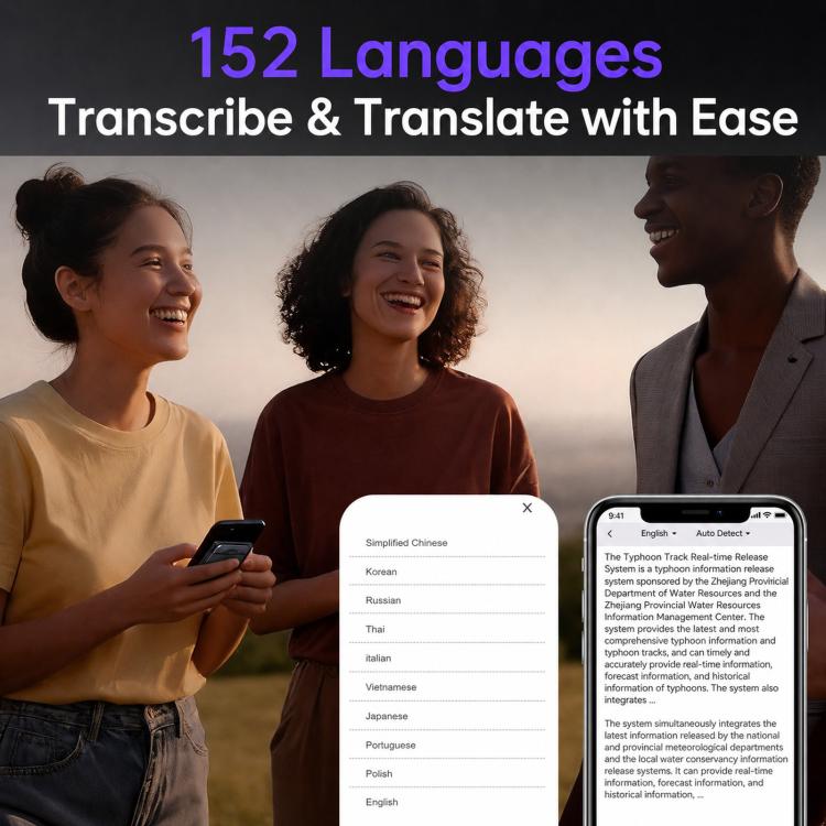 FW922H AI Smart Card Voice Recorder For Office Meetings 152 Languages Recognition Magnetic Suction Audio Recorder, FW922H