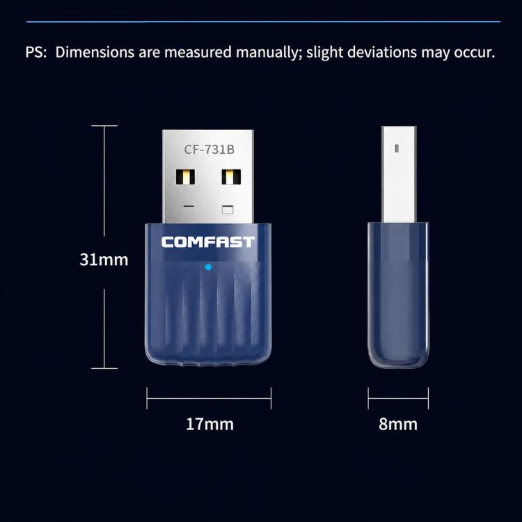 COMFAST CF-731B WiFi 6 Bluetooth 5.4 USB Adapter AX600 Dual Band 2.4G/5G Wireless Network Card, CF-731B