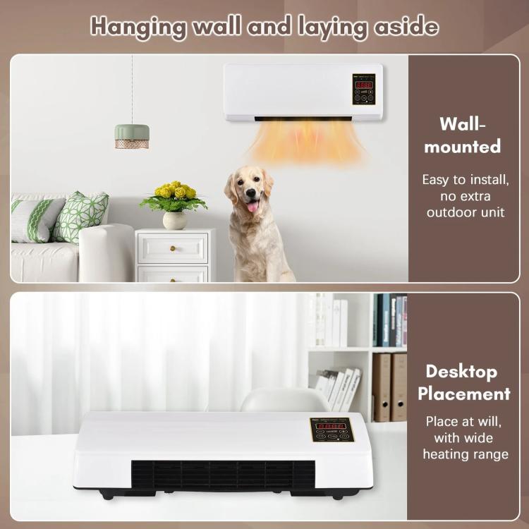 Wall Mounted Air Conditioner Fan Household Cooling & Heating Fan Electric Heater, EU Plug, UK Plug, US 110V 2-Pin Plug, US 110V 3-Pin Plug, AU Plug, Natural Gentle Breeze US 3-Pin Plug