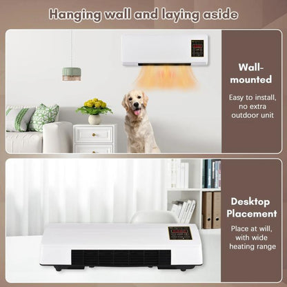 Wall Mounted Air Conditioner Fan Household Cooling & Heating Fan Electric Heater, EU Plug, UK Plug, US 110V 2-Pin Plug, US 110V 3-Pin Plug, AU Plug, Natural Gentle Breeze US 3-Pin Plug