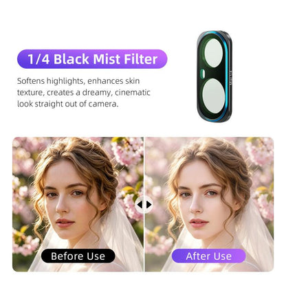 For Insta360 Luna Ultra aMagisn Magnetic Lens Filter, Adj CPL/UV/Black Mist/VND2-32/LPR, Adj CPL/UV/Black Mist/VND2-32, Adj CPL/VND2-32, ND8/16/32/64/128, Adjustable CPL Filter, 1/4 Black Diffusion, LPR, VND2-32, ND8, ND16, ND32, ND64, ND128, 6-Point Star