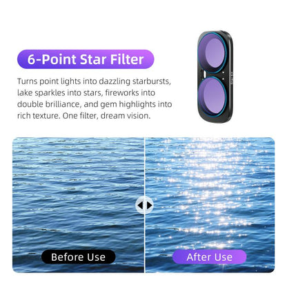 For Insta360 Luna Ultra aMagisn Magnetic Lens Filter, Adj CPL/UV/Black Mist/VND2-32/LPR, Adj CPL/UV/Black Mist/VND2-32, Adj CPL/VND2-32, ND8/16/32/64/128, Adjustable CPL Filter, 1/4 Black Diffusion, LPR, VND2-32, ND8, ND16, ND32, ND64, ND128, 6-Point Star