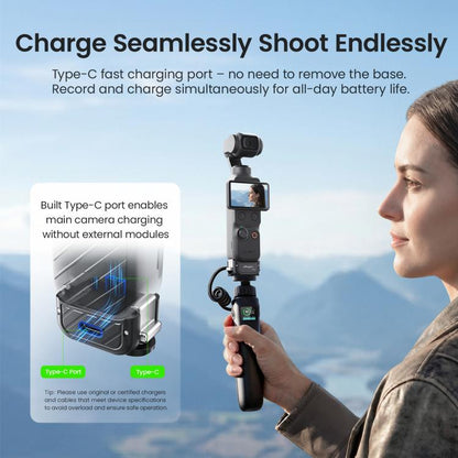 aMagisn Dual-Interface Quick Release Mount for DJI Pocket 4 / 3, Standard Mount, Charging Mount