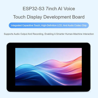 WAVESHARE ESP32-S3 7 Inch AI Voice Touch Display Development Board, 800 × 480 Resolution, 5-Point Touch, IPS Display Panel, Supports 2.4GHz Wi-Fi & BLE 5, 34894