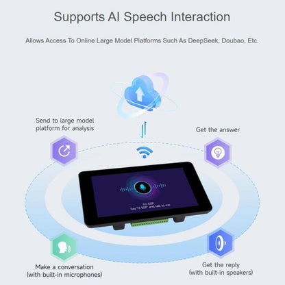 WAVESHARE ESP32-S3 7 Inch AI Voice Touch Display Development Board, 800 × 480 Resolution, 5-Point Touch, IPS Display Panel, Supports 2.4GHz Wi-Fi & BLE 5, 34894