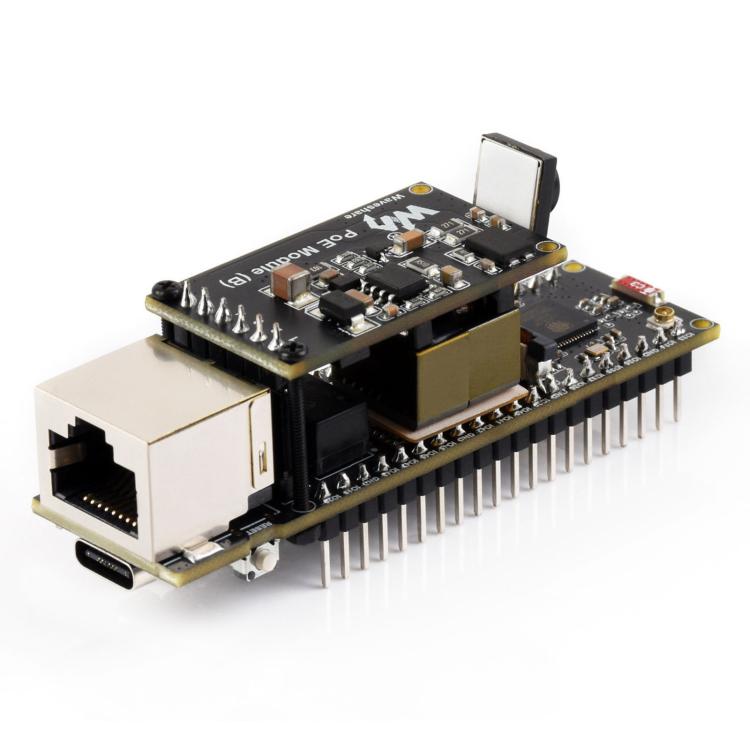 WAVESHARE ESP32-S3 ETH Development Board, 10/100Mbps RJ45 Ethernet Port, Wi-Fi & Bluetooth Support, 240MHz Dual Core Processor, Single Board No Soldered Pin Header, Mainboard+OV5640 Camera No Soldered Pin Header