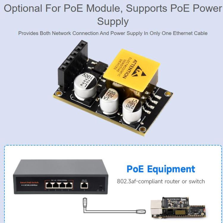 WAVESHARE ESP32-S3 ETH Development Board, 10/100Mbps RJ45 Ethernet Port, Wi-Fi & Bluetooth Support, 240MHz Dual Core Processor, Single Board No Soldered Pin Header, Mainboard+OV5640 Camera No Soldered Pin Header