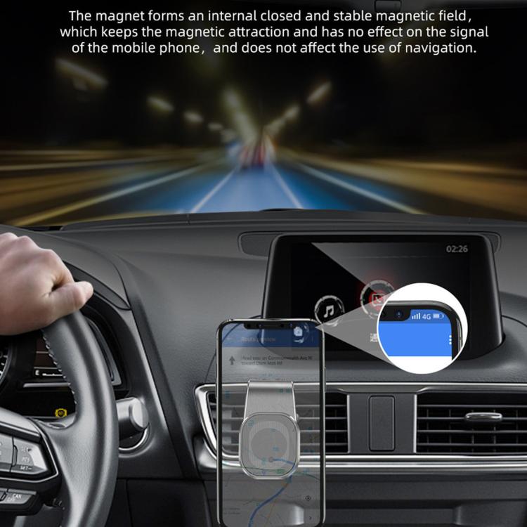 L-Shape Magnetic Car Phone Holder Vent Mount with Strong Magnets & Silicone Clip