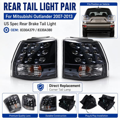 For 2007-2013 Mitsubishi Outlander US Spec Rear Bumper Brake Lights, Left, Right