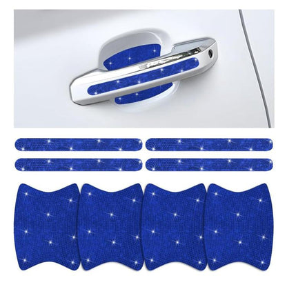 8pcs / Set Rhinestone Car Door Handle & Door Bowl Stickers Anti-Scratch Door Decor Decals