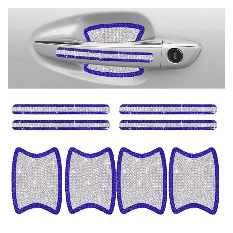 8pcs / Set Rhinestone Car Door Handle & Door Bowl Stickers Anti-Scratch Door Decor Decals
