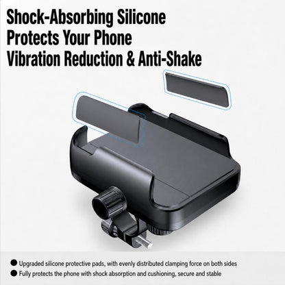 Motorcycle Shockproof Portable Riding Phone Holder Easy Access Cell Phone Mount, Handlebar, Rearview Mirror, Three-dimensional