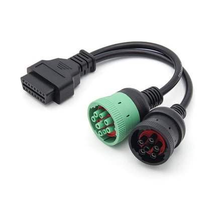 9+6 Pin Truck Adapter Cable OBD Diagnostic Tool J1939 / J1708 / J1587, 9+6 Pin
