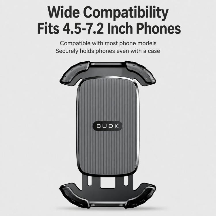 BUDK T02 Thickened Retractable Motorcycle Phone Holder Shockproof Bicycle Navigation Mount For Outdoor Riding, Rearview Mirror Black, Rearview Mirror Black Orange, Handlebar Black, Handlebar Black Orange