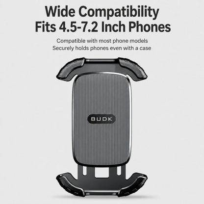 BUDK T02 Thickened Retractable Motorcycle Phone Holder Shockproof Bicycle Navigation Mount For Outdoor Riding, Rearview Mirror Black, Rearview Mirror Black Orange, Handlebar Black, Handlebar Black Orange