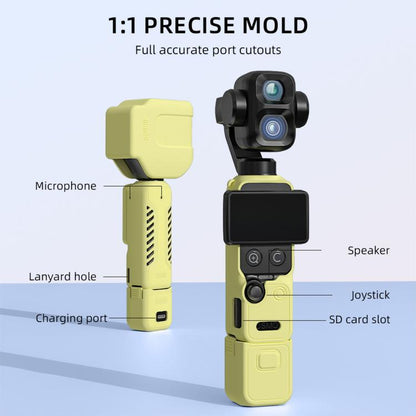 For DJI Osmo Pocket 4P BRDRC Body Protective Dustproof Silicone Case, Standard Combo Black, Standard Combo Pink, Standard Combo Blue, Standard Combo Yellow, Vlog Combo Black, Vlog Combo Pink, Vlog Combo Blue, Vlog Combo Yellow