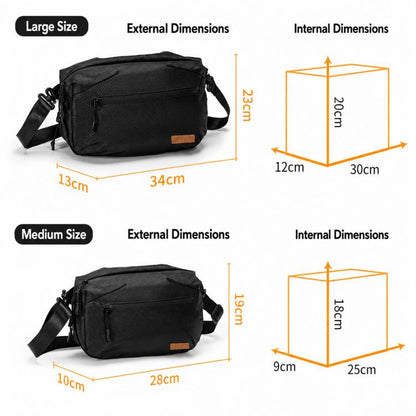 Camera Sling Bag Waterproof Lightweight Shoulder Crossbody Messenger Case, Cwatcun D325 Medium, Cwatcun D325 Large