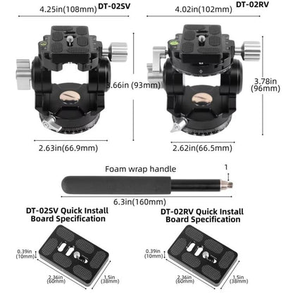Hydraulic Damping Video Head With Auto-Rebound For Telephoto DSLRs Tripods Live Streaming, BEXIN DT-02RV 720 Degree Dual Panoramic, BEXIN DT-02SV 360 Degree Panoramic