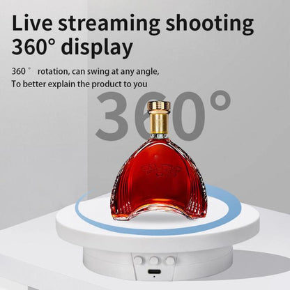360-Degree Electric Rotating Display Stand/Live Streaming Shooting Base, 10cm Plugged In White, 10cm Plugged In Black, 11cm Rechargeable White, 11cm Rechargeable Black, 15cm Plugged In White, 15cm Plugged In Black, 15cm Rechargeable White