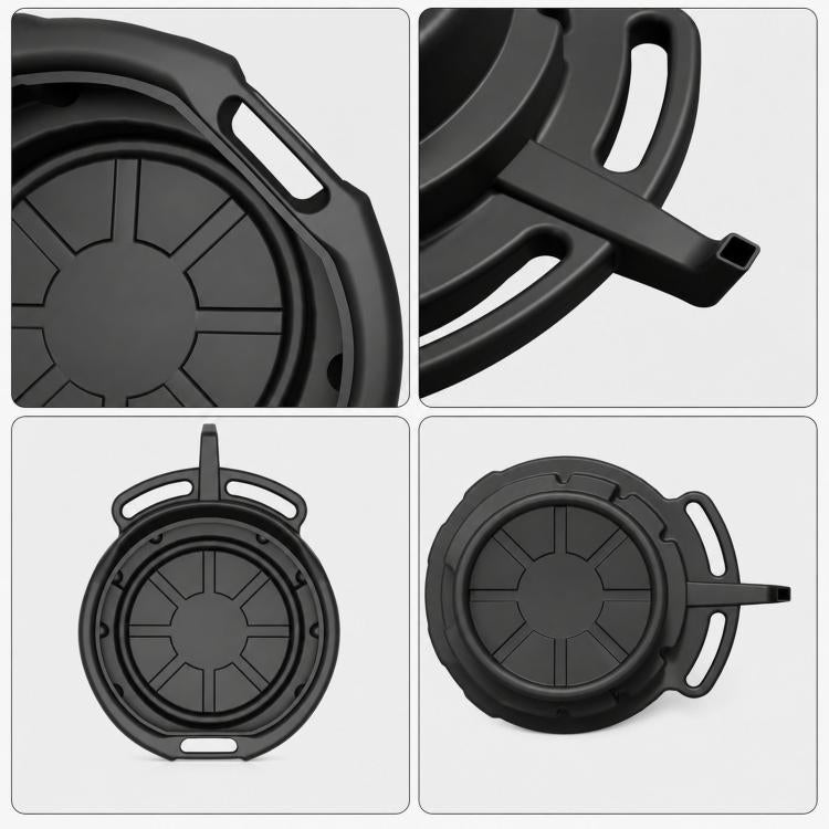 Plastic Oil Drain Pan With Handles and Pour Spout Heavy Duty Fluid Change Tray Basin, 10L, 15L
