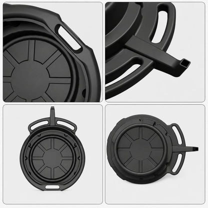Plastic Oil Drain Pan With Handles and Pour Spout Heavy Duty Fluid Change Tray Basin, 10L, 15L