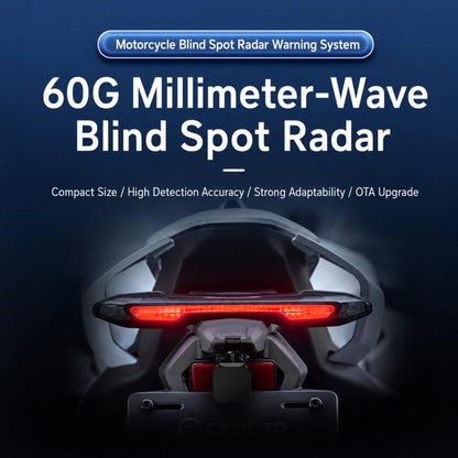 Motorcycle 60GHz Millimeter Wave BSD Blind Spot Monitoring Collision Warning System, 50-Meter