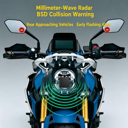 Motorcycle 60GHz Millimeter Wave BSD Blind Spot Monitoring Collision Warning System, 50-Meter