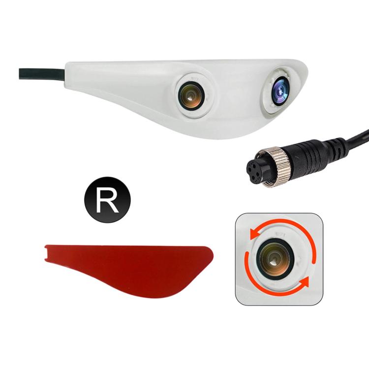 CAM374 1080P Dual Lens Car Rearview Mirror Camera Aviation Connector Hole-Free Auxiliary Camera, Black Right, Black Left, White Right, White Left