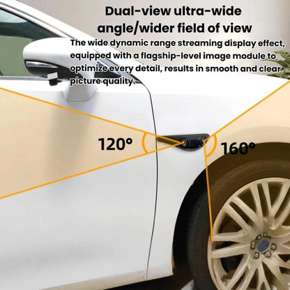 CAM374 1080P Dual Lens Car Rearview Mirror Camera Aviation Connector Hole-Free Auxiliary Camera, Black Right, Black Left, White Right, White Left