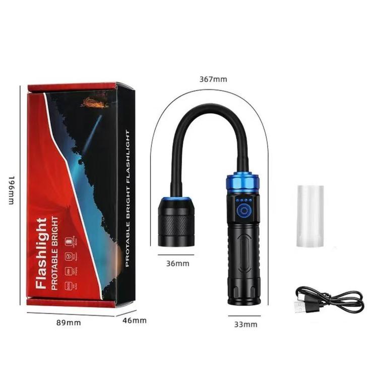 Rechargeable LED Gooseneck Work Light With Magnetic Base Zoomable Inspection Flashlight, No Batteries, S1525 Red, S1526 Blue, 1526 Red