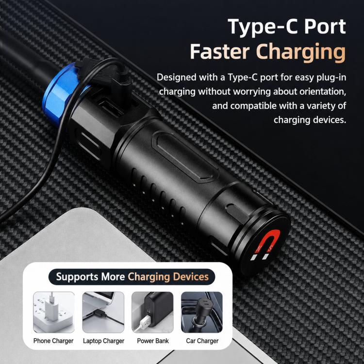 Rechargeable LED Gooseneck Work Light With Magnetic Base Zoomable Inspection Flashlight, No Batteries, S1525 Red, S1526 Blue, 1526 Red