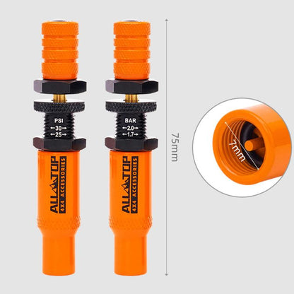 Tire Deflator Kit 10-30 PSI Auto-Stop Brass Tire Relief Valve, Orange