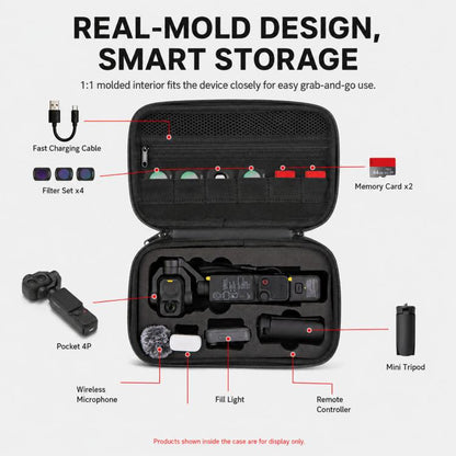 For DJI Osmo Pocket 4P Carrying Case Hard Shell Waterproof Storage Bag With Strap