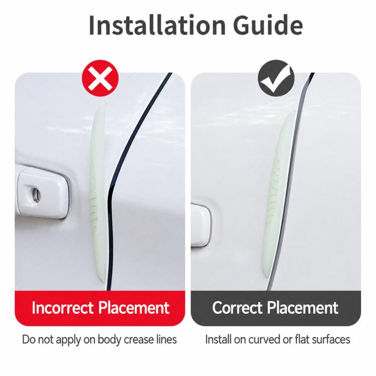 D-39 6pcs / Set Car Rearview Mirror & Door Edge Anti-Collision Strip Anti-Scratch Door Decor Sticker