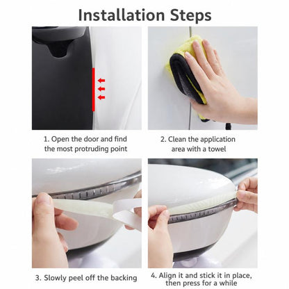 D-39 6pcs / Set Car Rearview Mirror & Door Edge Anti-Collision Strip Anti-Scratch Door Decor Sticker