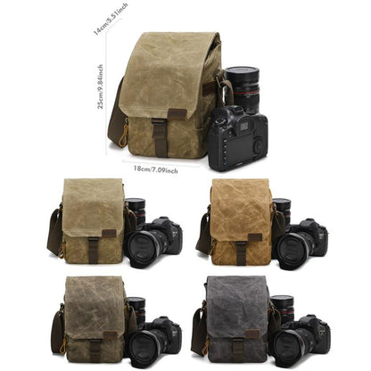 Waxed Canvas Camera Shoulder Bag Waterproof Vintage Messenger Case