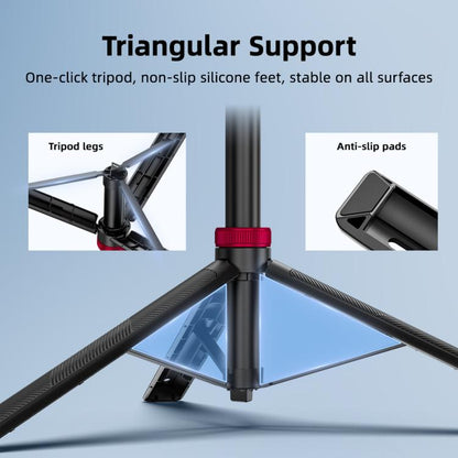 Flymile Ball-head Selfie Extension Rod Tripod For DJI, Insta360, GoPro and Other Action Cameras