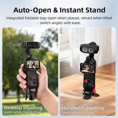 For Insta360 Luna Ultra BRDRC Magnetic Clip Quick-Release Charging Tripod