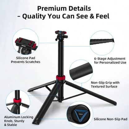 For Insta360 Ace Pro 2 / X5 BRDRC 1.6m Ball Head Quick-Release Tripod Selfie Extension Pole