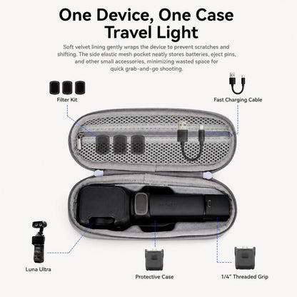 For Insta360 Luna Ultra Carrying Case Portable Hard Shell Storage Bag, Black, Gray, Purple, Pink, With Shoulder Strap Black, With Shoulder Strap Gray, With Shoulder Strap Purple, With Shoulder Strap Pink