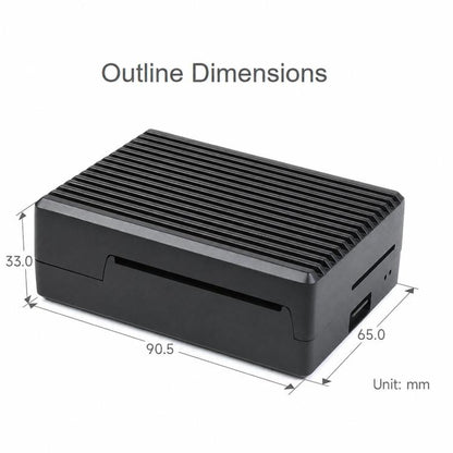 Waveshare 21176 Aluminum Stripe Grooved Case For Raspberry Pi 4, 21176