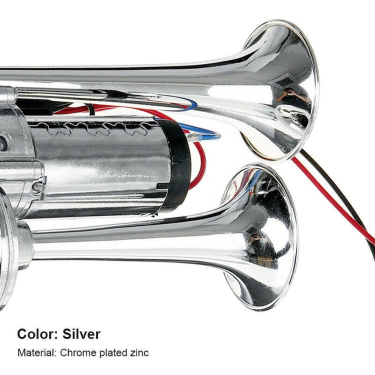 600DB Double-tube Metal Conjoined Electric Pump Car Horn With Relay, ST-1018S 24V