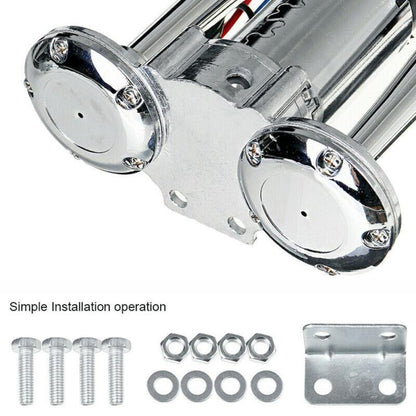600DB Double-tube Metal Conjoined Electric Pump Car Horn With Relay, ST-1018S 24V